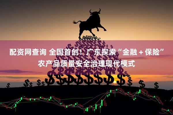 配资网查询 全国首创!广东探索“金融+保险”农产品质量安全治理现代模式